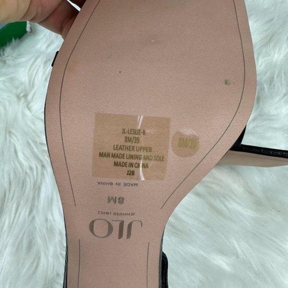 JLO Jennifer Lopez x REVOLVE Leslie Sandal in Black Croc - Picture 7 of 8